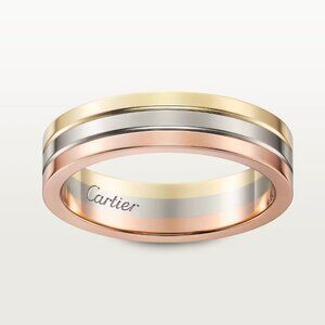 Authentic Cartier Vendome Louis 18 Tri Color Gold Ring, sz 59, US sz 8,75